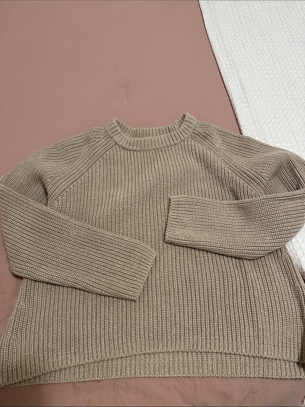 Quince Ribbed Crewneck Sweater - Taupe